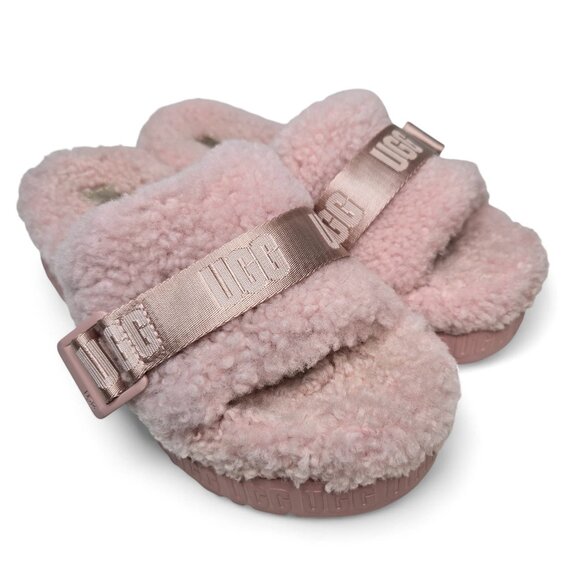 UGG Australia Fluffita Pink Cloud Slipper Women's Chunky Platform Comfy Plush 11 - Picture 1 of 12